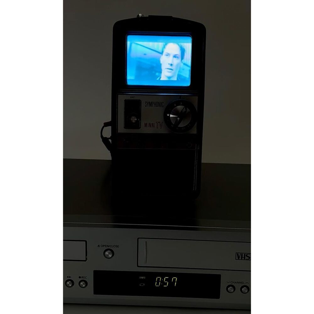 Vintage 1967 Symphonic 3” Portable B & W Minni TV Model TPS-5050 Working Great